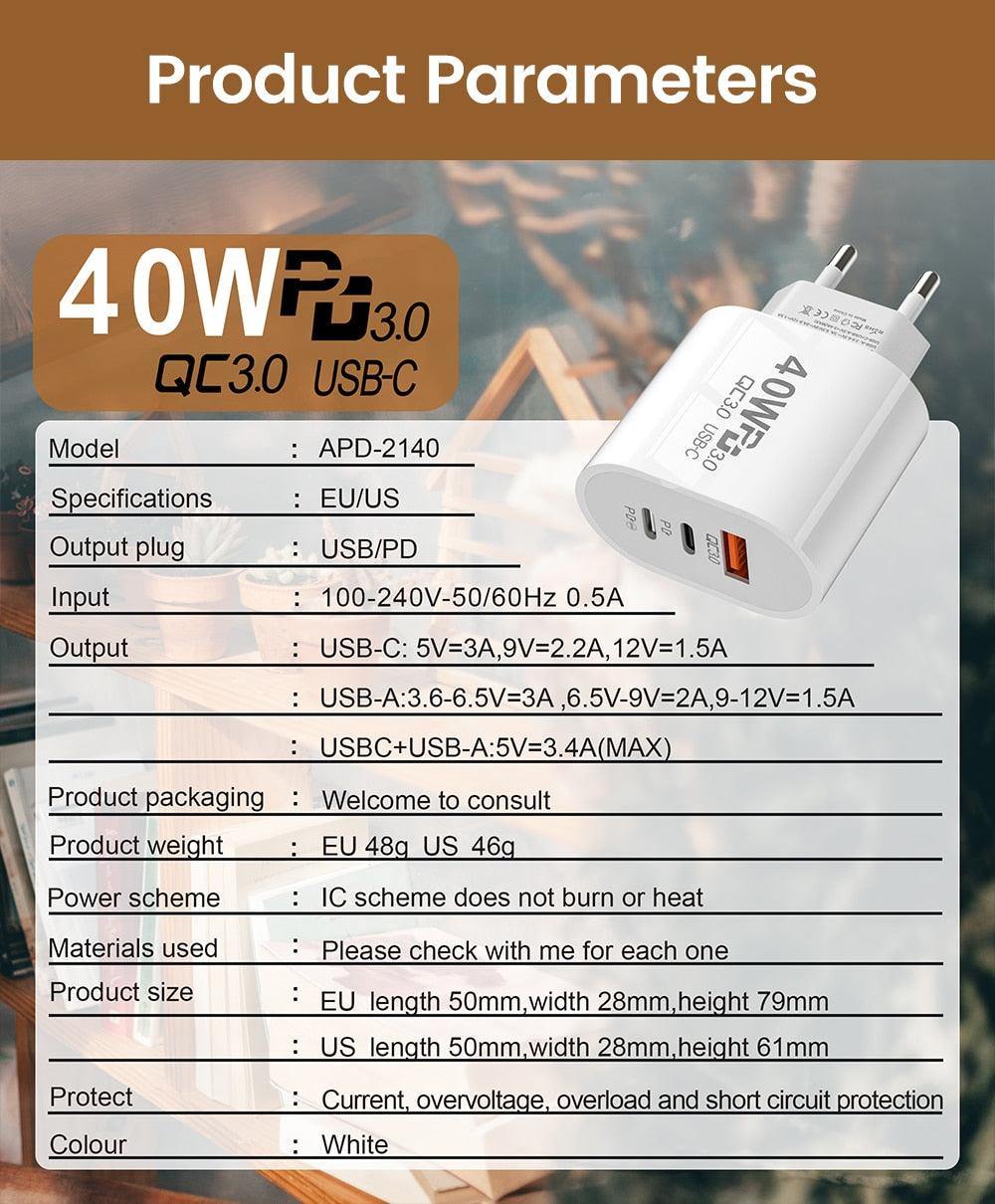 40W USB C Fast Charger - Sports, Wine & Gadgets