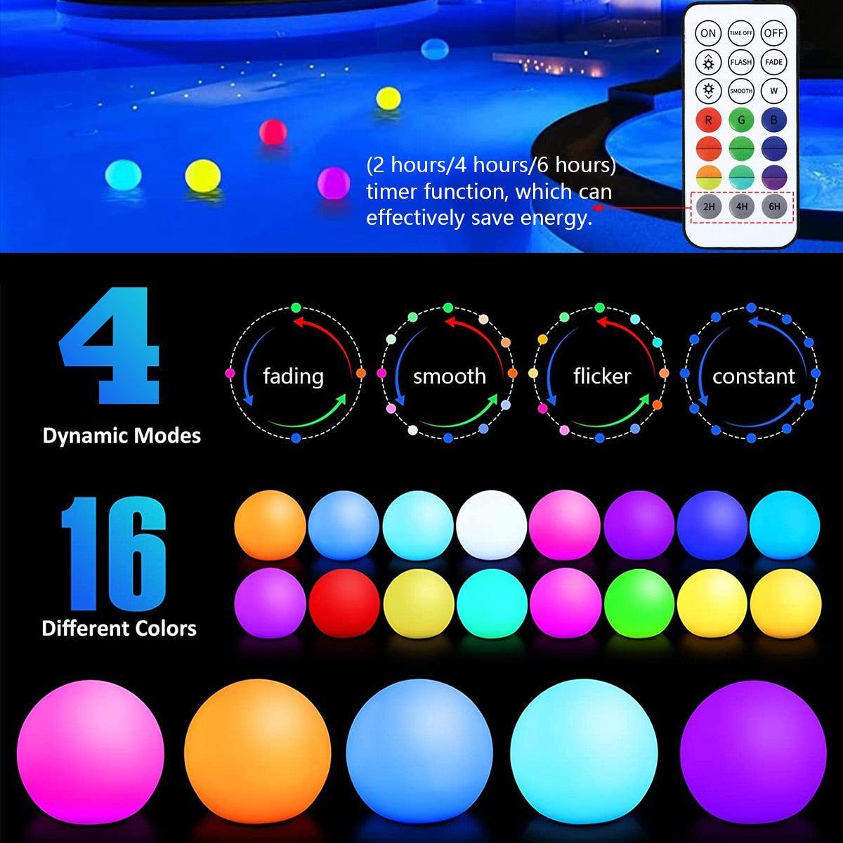 Floating Pool Lights (4pcs) - Sports, Wine & Gadgets