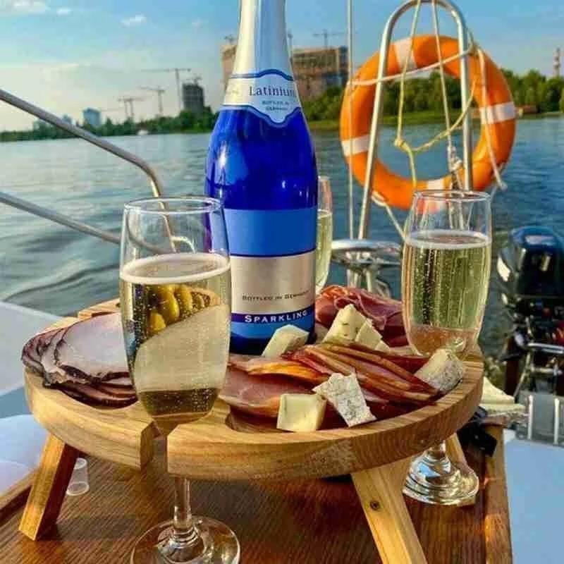 Outdoor picnic foldable wooden wine table - Sports, Wine & Gadgets