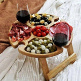 Outdoor picnic foldable wooden wine table - Sports, Wine & Gadgets